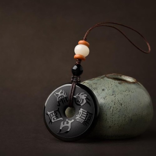 Black Obsidian Sacred Mountains Strength Necklace Pendant Black Obsidian Sacred Mountains Strength Necklace Pendant
