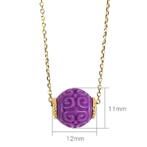 Sterling Silver Gold Purple Mica Stone Necklace Set Sterling Silver Gold Purple Mica Stone Necklace Set