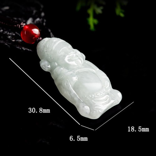 Jade God of Wealth Caishen Ingot Luck Pendant