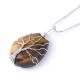Natural Quartz Crystal Tree of Life Healing Necklace Pendant Natural Quartz Crystal Tree of Life Healing Necklace Pendant