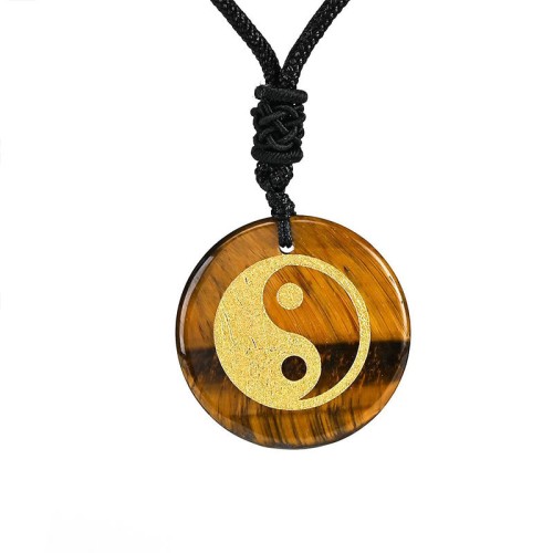 Amethyst Tiger Eye Green Aventurine Yin Yang Necklace Amethyst Tiger Eye Green Aventurine Yin Yang Necklace
