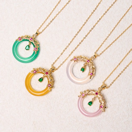 Green Chalcedony Peace Strength Necklace Green Chalcedony Peace Strength Necklace