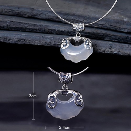Silver Chalcedony Koi Fish Luck Pendant Silver Chalcedony Koi Fish Luck Pendant