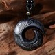 Black Obsidian Strength Necklace Pendant