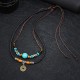 Turquoise Dzi Bead Protection Necklace Pendant