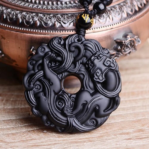 Black Obsidian Peace Pixiu Purification Pendant Black Obsidian Peace Pixiu Purification Pendant