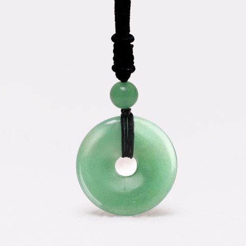 Lucky Coin Healing Crystal Gemstone Necklace