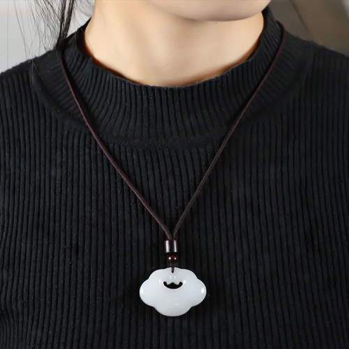 Tianshan Jade Golden Silk Abundance Necklace Pendant