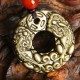 Gold Sheen Obsidian Pixiu Copper Coin Wealth Necklace Pendant