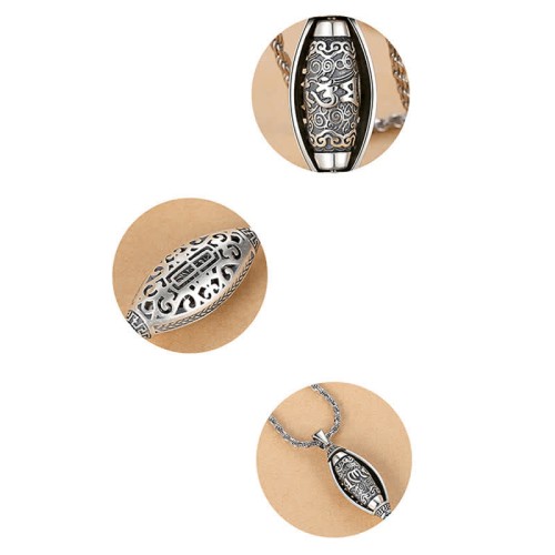 Tibetan Om Mani Padme Hum Rotatable Necklace Pendant