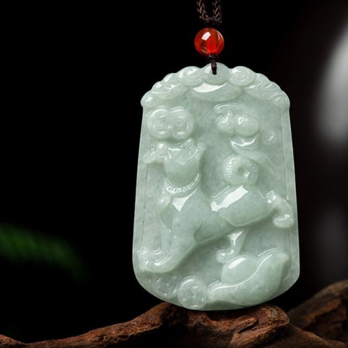 Natural Jade 12 Chinese Zodiac Abundance Amulet Necklace Natural Jade 12 Chinese Zodiac Abundance Amulet Necklace