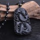 Black Obsidian Koi Fish Strength Beaded Necklace Black Obsidian Koi Fish Strength Beaded Necklace
