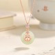 925 Silver Dragon Hetian Jade Peace Buckle Necklace 925 Silver Dragon Hetian Jade Peace Buckle Necklace