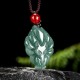Green Jade Nine-Tailed Fox Luck Pendant