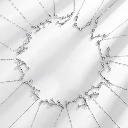 925 Sterling Silver Zodiac 12 Constellations Necklace 925 Sterling Silver Zodiac 12 Constellations Necklace
