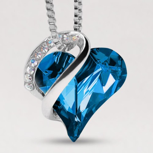 Love Heart Birthstone Healing Energy Necklace Love Heart Birthstone Healing Energy Necklace