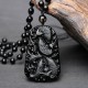 Black Obsidian Koi Fish Strength Beaded Necklace Black Obsidian Koi Fish Strength Beaded Necklace