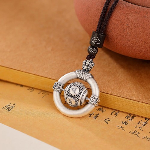 Sterling Silver Om Mani Padme Hum Wisdom Necklace Sterling Silver Om Mani Padme Hum Wisdom Necklace
