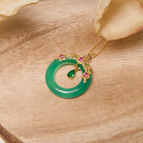 Green Chalcedony Peace Strength Necklace Green Chalcedony Peace Strength Necklace