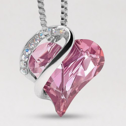 Love Heart Birthstone Healing Energy Necklace Love Heart Birthstone Healing Energy Necklace
