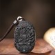 Zodiac Buddha Agarwood Peace Lotus Necklace Pendant