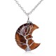 Natural Quartz Crystal Moon Tree Healing Necklace
