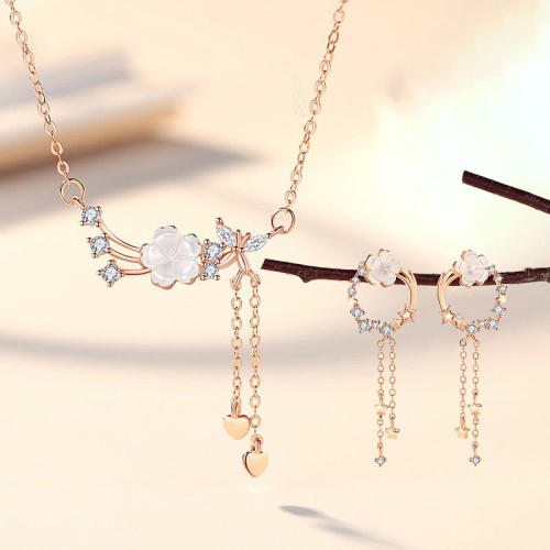 925 Sterling Silver Flower Butterfly Jewelry Set 925 Sterling Silver Flower Butterfly Jewelry Set