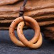 Jujube Wood Taoist Yin Yang Ring Luck Necklace Jujube Wood Taoist Yin Yang Ring Luck Necklace