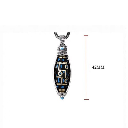 Tibetan Om Mani Padme Hum Nine-Eye Dzi Bead Necklace Tibetan Om Mani Padme Hum Nine-Eye Dzi Bead Necklace
