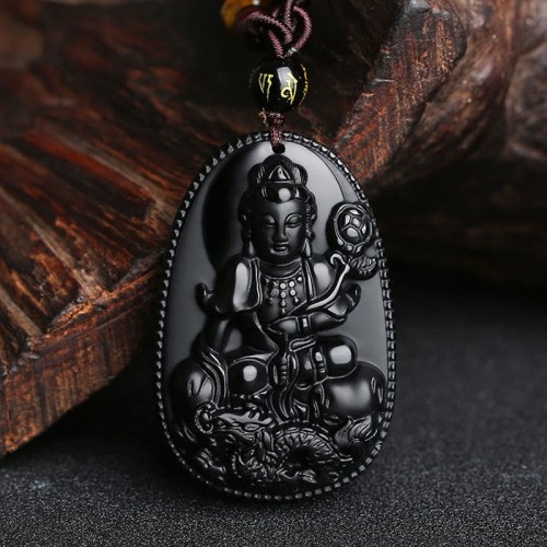Black Obsidian Buddha Purification Necklace Black Obsidian Buddha Purification Necklace