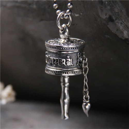 925 Silver Om Mani Padme Hum Rotatable Necklace