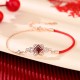 925 Silver Chinese Knotting Red Zircon Wealth Necklace 925 Silver Chinese Knotting Red Zircon Wealth Necklace