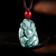 Green Jade Nine-Tailed Fox Prosperity Necklace
