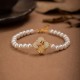 925 Silver Hetian Jade Orchid Clover Luck Necklace Set 925 Silver Hetian Jade Orchid Clover Luck Necklace Set
