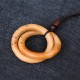 Jujube Wood Taoist Yin Yang Ring Luck Necklace Jujube Wood Taoist Yin Yang Ring Luck Necklace
