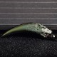 Black Obsidian Wolf Tooth Strength Necklace Pendant Black Obsidian Wolf Tooth Strength Necklace Pendant