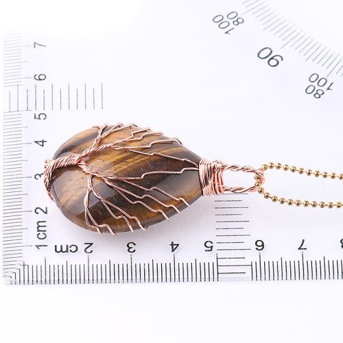 Natural Quartz Crystal Tree of Life Healing Necklace Pendant Natural Quartz Crystal Tree of Life Healing Necklace Pendant