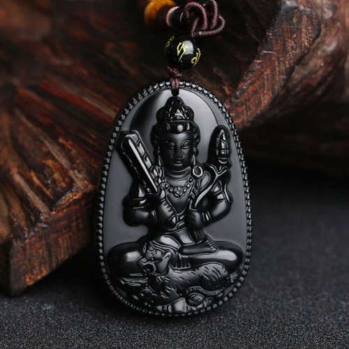 Black Obsidian Buddha Purification Necklace Black Obsidian Buddha Purification Necklace