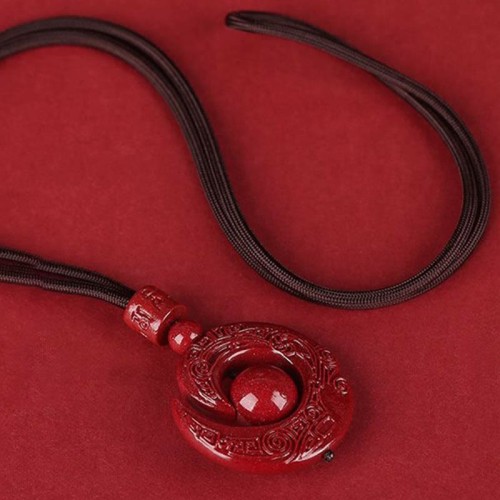 Natural Cinnabar Luck Concentration Necklace Natural Cinnabar Luck Concentration Necklace