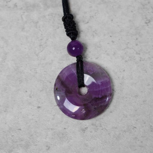 Lucky Coin Healing Crystal Gemstone Necklace