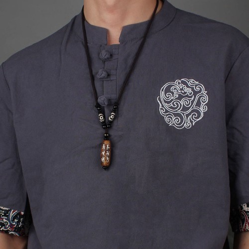 Tibet Om Mani Padme Hum Dzi Bead Wealth Necklace