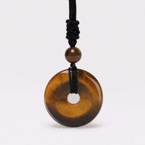 Lucky Coin Healing Crystal Gemstone Necklace