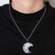 Natural Quartz Crystal Moon Tree Healing Necklace