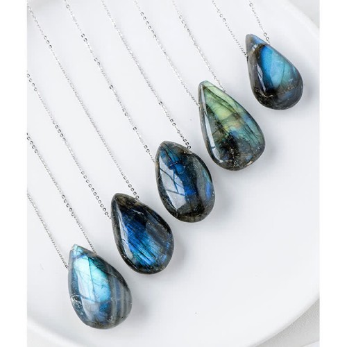 Labradorite Water Drop Healing Necklace Pendant Labradorite Water Drop Healing Necklace Pendant