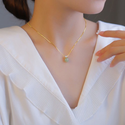 Lucky Bead Jade Prosperity Necklace