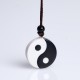 Black Obsidian White Turquoise Yin Yang Strength Pendant Black Obsidian White Turquoise Yin Yang Strength Pendant