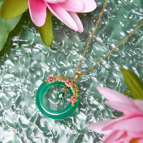 Green Chalcedony Peace Strength Necklace Green Chalcedony Peace Strength Necklace