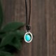 Round Turquoise Stone Protection Necklace Pendant Round Turquoise Stone Protection Necklace Pendant