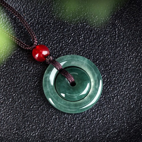 Green Jade Peace Buckle Abundance Necklace Green Jade Peace Buckle Abundance Necklace