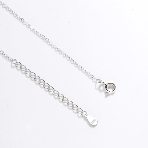 925 Sterling Silver White Agate Fu Character Necklace 925 Sterling Silver White Agate Fu Character Necklace